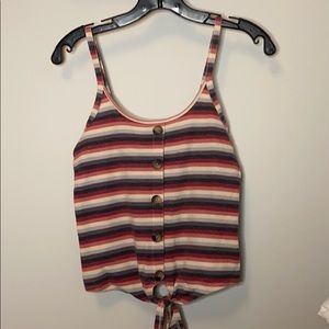 Multicolored tank top with tie
